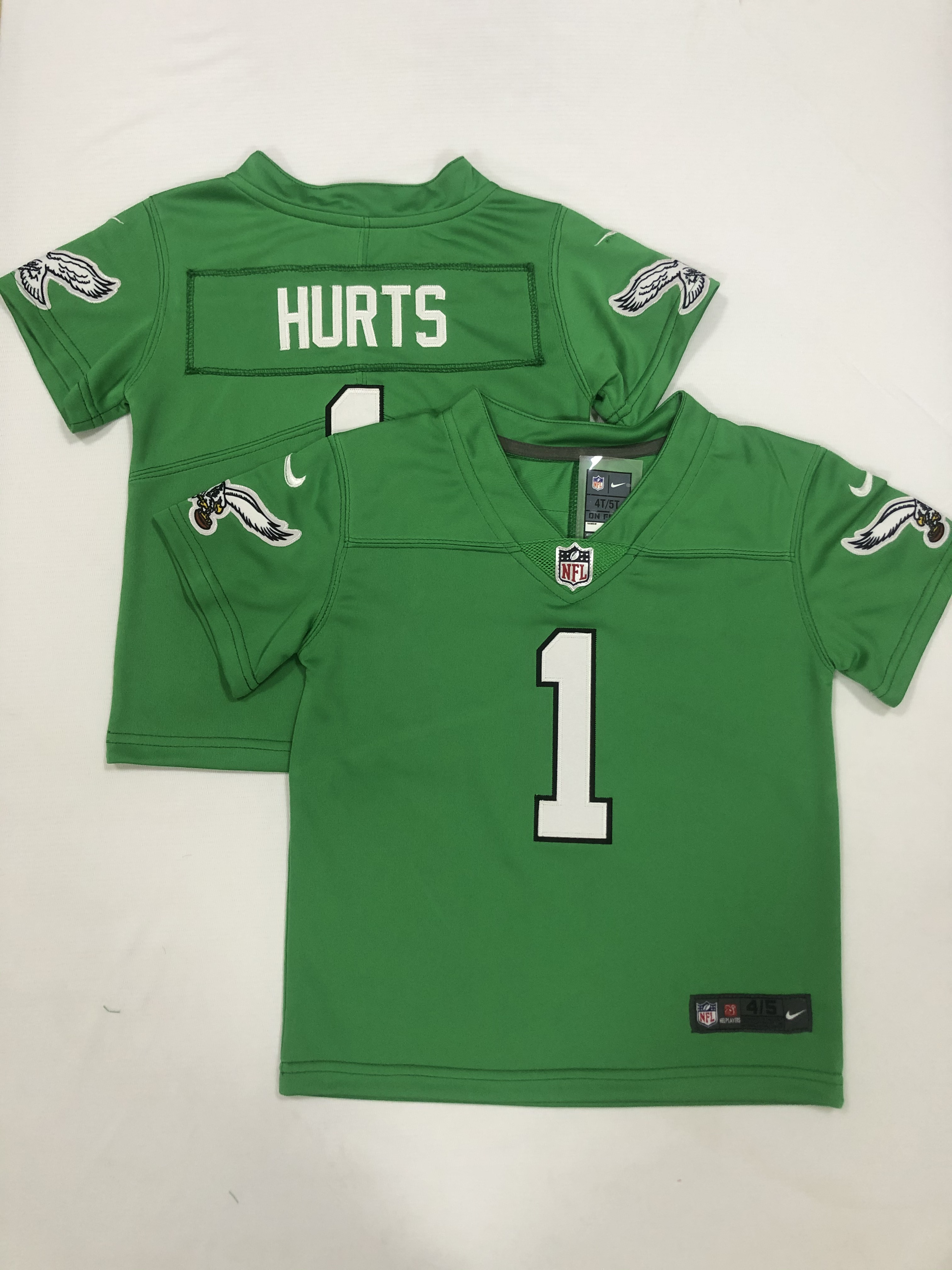 2023 Philadelphia Eagles #1 Hurts Nike  Green Alternate limited Toddler NFL Jersey